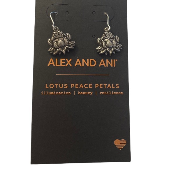 ALEX AND ANI - Lotus Hook Earrings. WEAR FOR GROWTH + NEW BEGINNINGS. - Picture 3 of 4